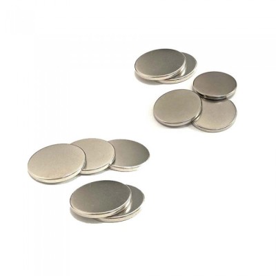 Set 10 Magneti Foarte Puternici, Gri, Disc, Simplu, 15 mm X 2 mm foto