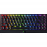 Tastatura gaming Razer BlackWidow V3 Mini HyperSpeed, Wireless, Yellow Switch, Mecanica, Layout US, Negru