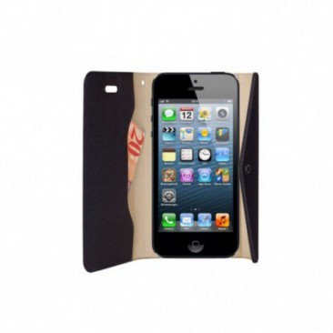 HUSA FLIP PORTMONEU CLUTCH APPLE IPHONE 5/5S NEGRU BLISTER foto