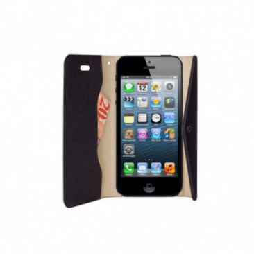 HUSA FLIP PORTMONEU CLUTCH APPLE IPHONE 5/5S NEGRU BLISTER