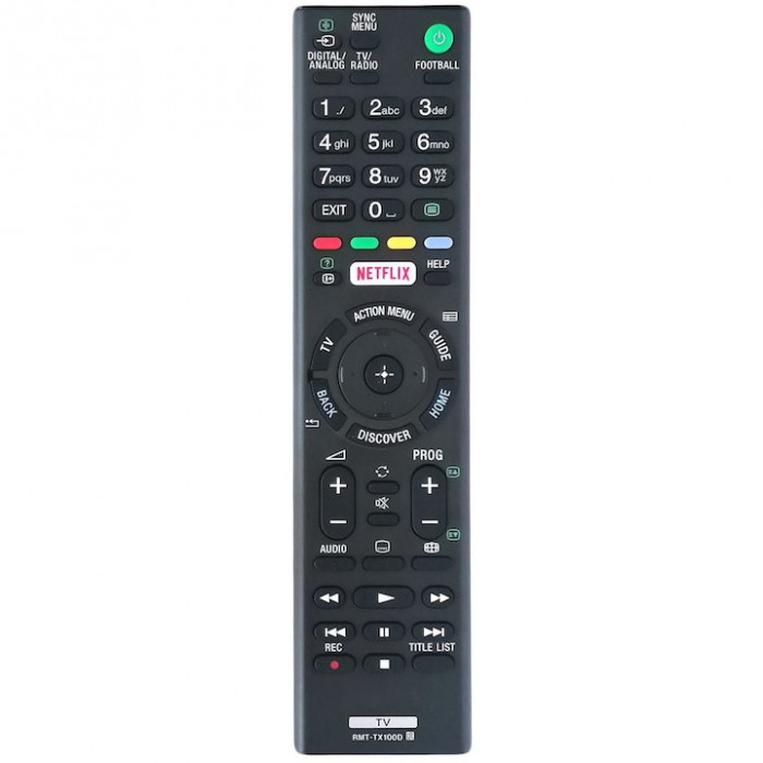 Telecomanda pentru Sony RMT-TX100D, x-remote, Universal, Netflix, Negru
