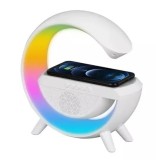 Cumpara ieftin Boxa Bluetooth cu Radio FM, Usb, Slot de Card TF, Ceas, Iluminare Led Multicolora si Incarcare Wireless KP-3401