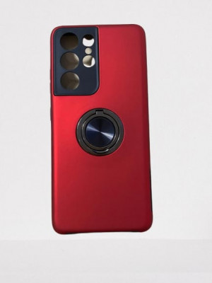 Husa compatibila cu Samsung S21 Ultra cu protectie rosu foto