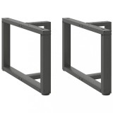 VidaXL Picioare pentru măsuță de cafea &icirc;n formă de T, 2 buc., antracit, 60x25x(42-43) cm, oțel