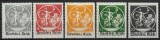Serie 5 Timbre Bavaria 1920 Alegoria Bavariei cu Supratipărire Deutsches Reich Neștampilat - A007