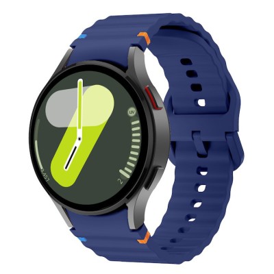 Curea din silicon 20 mm, THD, compatibila Samsung Galaxy Watch 7, Galaxy Watch 6, albastru marin foto