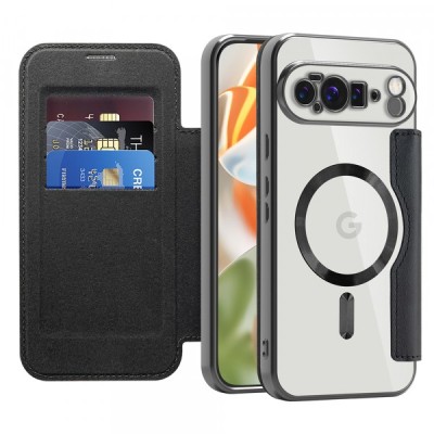 Husa MagSafe pentru Google Pixel 10 Pro XL, Techsuit, SmartMag Book, Neagra foto