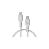 Cablu Greencell PowerFlex din silicon USB-C 0.3m 100W &Icirc;ncărcare rapidă PD Alb