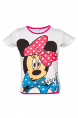 Tricou alb bumbac Minnie Mouse Disney, pentru fetite foto