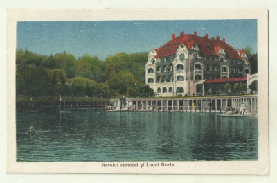 cp Baile Ocna Sibiului : Hotelul Statului si Lacul Horia - circulata 1924 foto