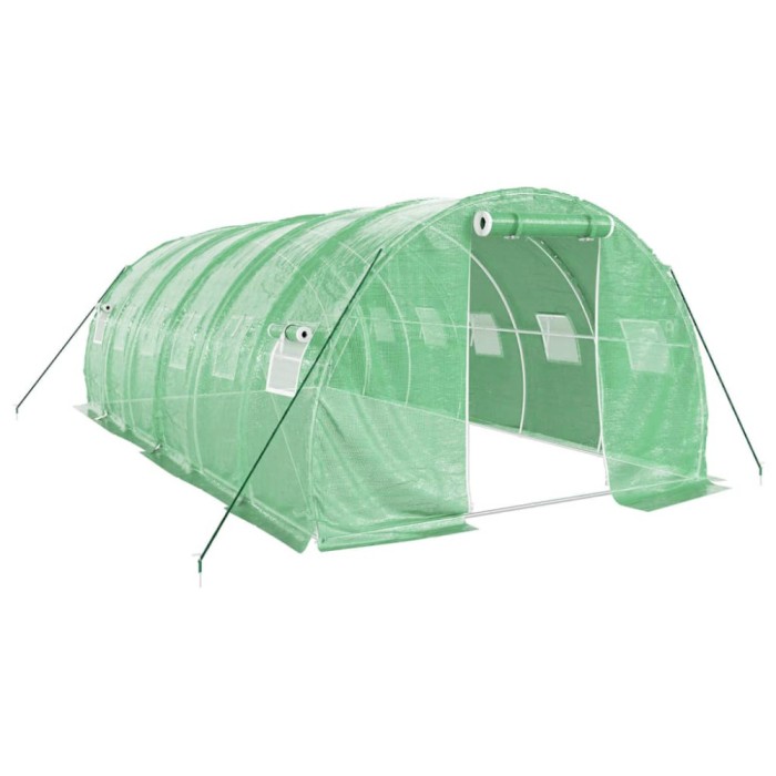 Sera cu cadru din otel, verde, 18 m&sup2;, 6x3x2 m