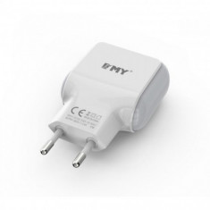 Incarcator Retea EMY MY-220 (14444) 2xUSB 2,4A + Cablu de Date Micro USB, Alb Blister