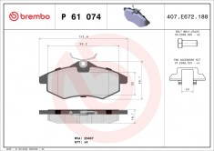 BREMBO P 61 074 PRIME LINE set placute frana,frana disc