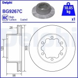 Disc frana MAN TGE 02-; VW Crafter 09-, montare Spate, 303x28mm, ventilat, 1 buc, Delphi