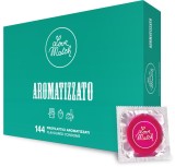 Prezervative LOVE MATCH Aromatizzato, din latex, cu arome de ciocolată, căpșuni și banane, diametru 53 mm, 144 buc