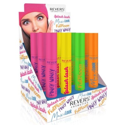 Set 12 bucati mascara Joyful Colors Mascaras, Revers, negru, 4 modele foto