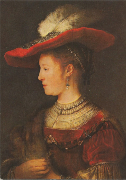 RFG, reproduceri de arta, Rembrandt, Portretul Saskia van Uylenburgh, c.p. nec.