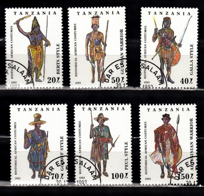 A12 S6 6 - Timbre foart vechi - Tanzania - luptatori bastinasi foto