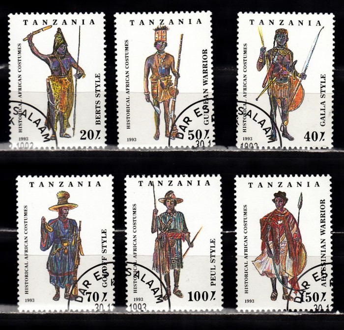 A12 S6 6 - Timbre foart vechi - Tanzania - luptatori bastinasi