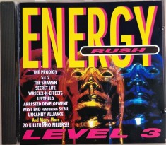 Various &lrm;&ndash; Energy Rush: Level 3 _ VG+ NM cd muzica anii 90 _ Dino UK 1993