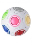 Minge antistres Fidget Rainbow Magic Ball, joc tip cub rubic, alb, Magic Puzzle, Oem