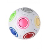 Minge antistres Fidget Rainbow Magic Ball, joc tip cub rubic, alb, Magic Puzzle