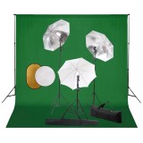 Set studio foto cu lampi, umbrele, fundal si reflector