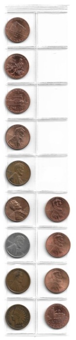 SUA - ONE CENT 1903-2019 - Set 13 Monede dupa tip