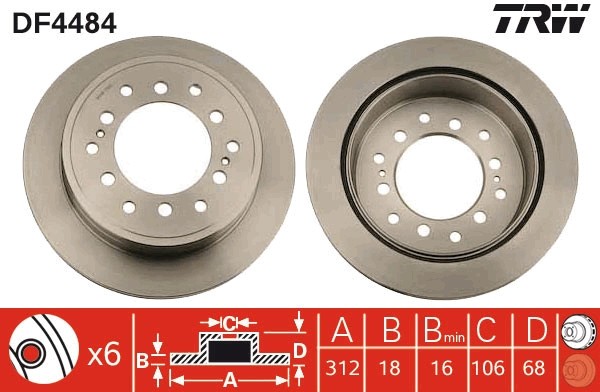 TRW DF4484 Disc frana