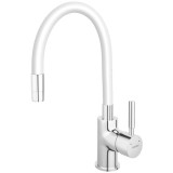 Baterie bucatarie Ferro Zumba, crom/alb, pipa flexibila