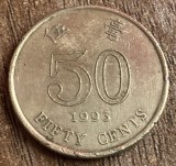 C50 - Moneda foarte veche - Hong Kong - 50 centi - 1993