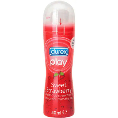 Lubrifiant DUREX Play Strawberry 50 ml, Lubrifiant DUREX, Lubrifiant Incolor, Lubrifiant Anal, Lubrifiant Oral, Lubrifiant cu Gust, Lubrifiant cu Caps foto