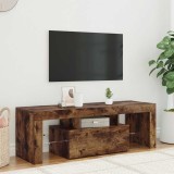 Comodă TV cu lumini LED, stejar fumuriu, 120x35x40 cm