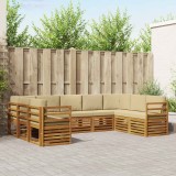 vidaXL Seturi de canapele 9 pcs Natural și Bej Lemn Solid de Acacia 3375463