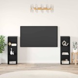 Cumpara ieftin Set comodă TV 2 pcs Stejar negru 107 x 35 x 37 cm Lemn compozit
