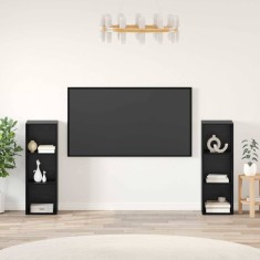 vidaXL Set comodă TV 2 pcs Stejar negru 107 x 35 x 37 cm Lemn compozit 3393547