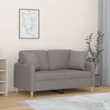 Gossi canapea cu 2 locuri cu pernute, gri deschis, 120 cm, textil