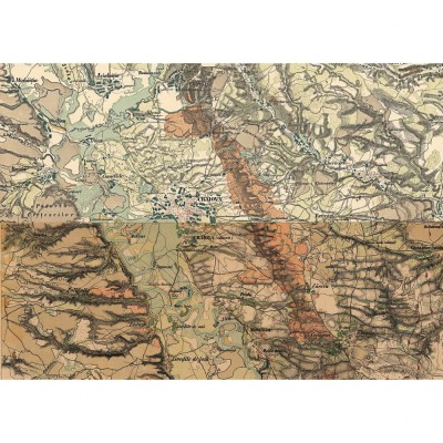 Harta Romaniei Meridionale &amp;ndash; Craiova si imprej., 1864, 50x70cm, reproducere foto