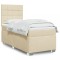 vidaXL Pat box spring cu saltea, crem, 80x200 cm, textil 3292620