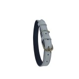 Zgarda Caini Piele Naturala Alba 60cm, Talie Medie, Ajustabila 40-50cm, Lucrata Manual, Model cu Imprimeu