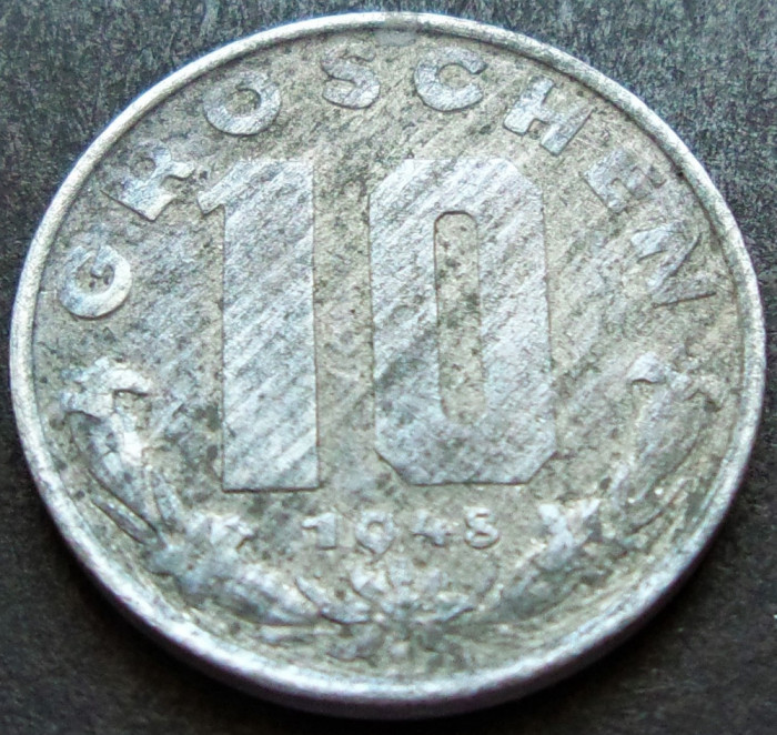 Moneda istorica 10 GROSCHEN - AUSTRIA, anul 1948 * cod 2481