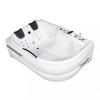 Cadă de baie cu hidromasaj asimetrică Dublo E-Max, dimensiune 180x130 cm, cu baterie