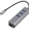Adaptor USB-Fast Ethernet cu Hub USB 3.1 10/100/1000Mbps