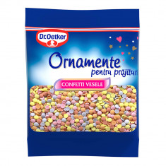 Ornamente Colorate pentru Prajituri DR. OETKER, Zahar, 30 g, Confetti Vesele, Ornamente de Zahar, Ornamente pentru Deserturi, Confetti de Zahar Prajit