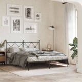 Cumpara ieftin Gossi cadru de pat metalic cu tablie, negru, 160x200 cm