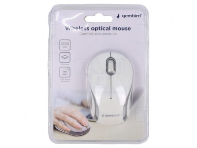 Mouse optic wireless USB A, alb/negru, 10m, 3 butoane foto