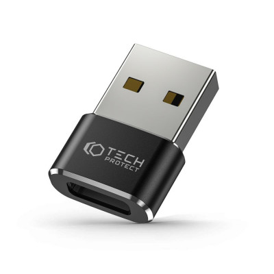 Adaptor Tech-Protect UltraBoost USB la Type-C Negru foto