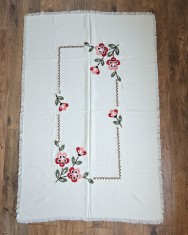FATA DE MASA MARE VINTAGE DIN MATERIAL TEXTIL SINTETIC CU MODEL CUSUT MANUAL