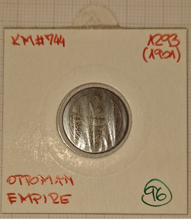 Ottoman Empire Otoman, 10 Para 1293, 1901, KM#744, Billon, Abdul Hamid II