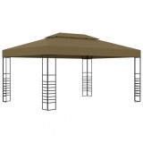 VidaXL Pavilion de grădină, gri taupe, 3 x 4 m, 180 g/m&sup2;